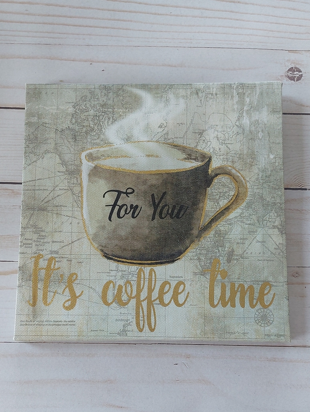 For You Coffee Time Wall Art Canvas - Neutral Brown